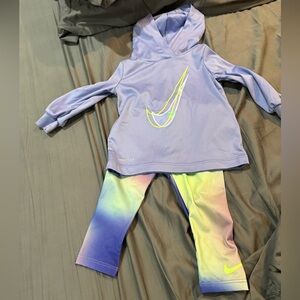 Nike Dri-fit baby girl hoodie and pants set. 12M
